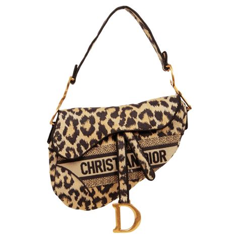 christian dior saddle bag leopard|Christian Dior cloth tote bag.